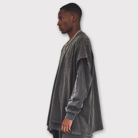 Pocket TunicWith Damaged(AGED BLACK)