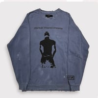 BOOTLEG CREW SWEAT(A MAN'S SHADOW)STAIN with DAMAGED
