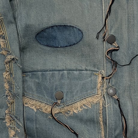 Slash Seam Cut Off M-65 DUST(CLASSIC DENIM) DUST SAX
