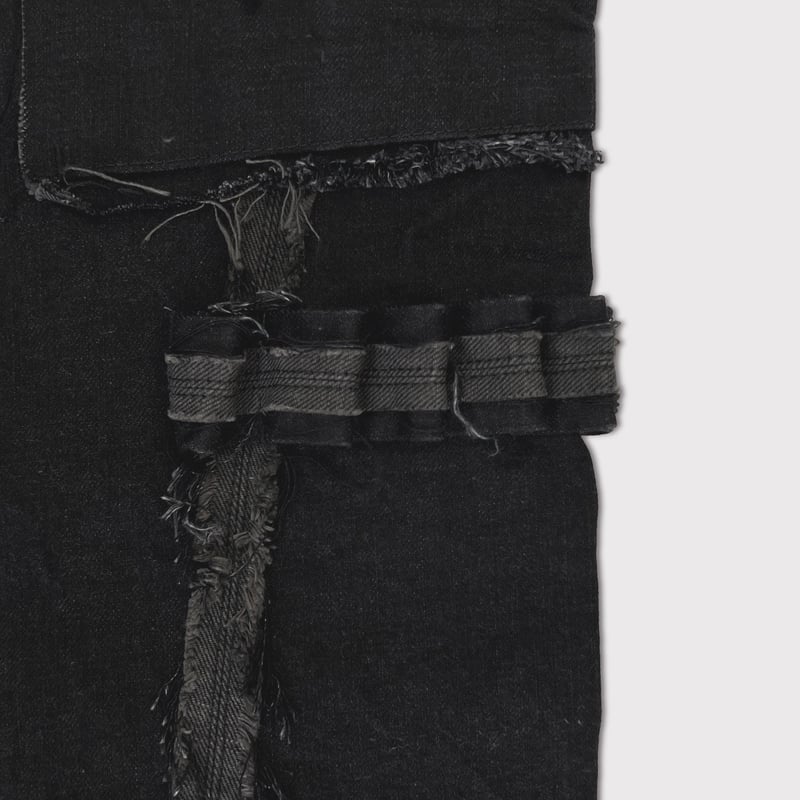 即日発送 minus slash hbt cargo jeans denim MINUS -【Slash Seam Twist Cargo Jeans(DUST SAX)】マイナス