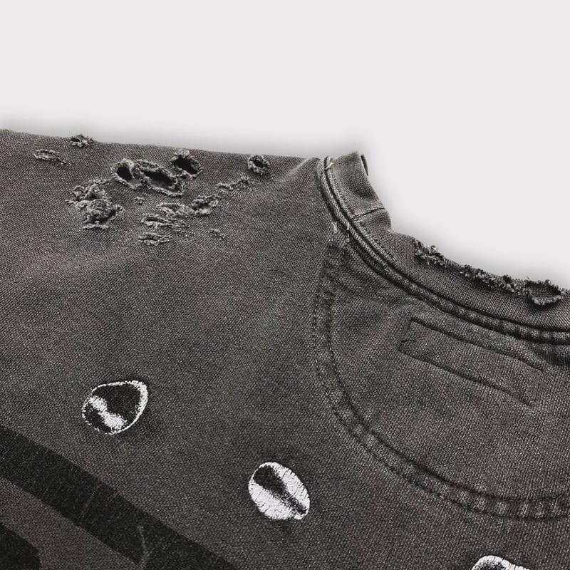 BOOTLEG CREW SWEAT(BLACK SHINE)AGED BLACK with