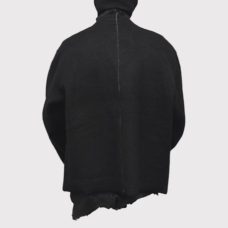 Cut Off 1B Cardigan(NEEDLE SHAGGY MOHAIR)BLACK