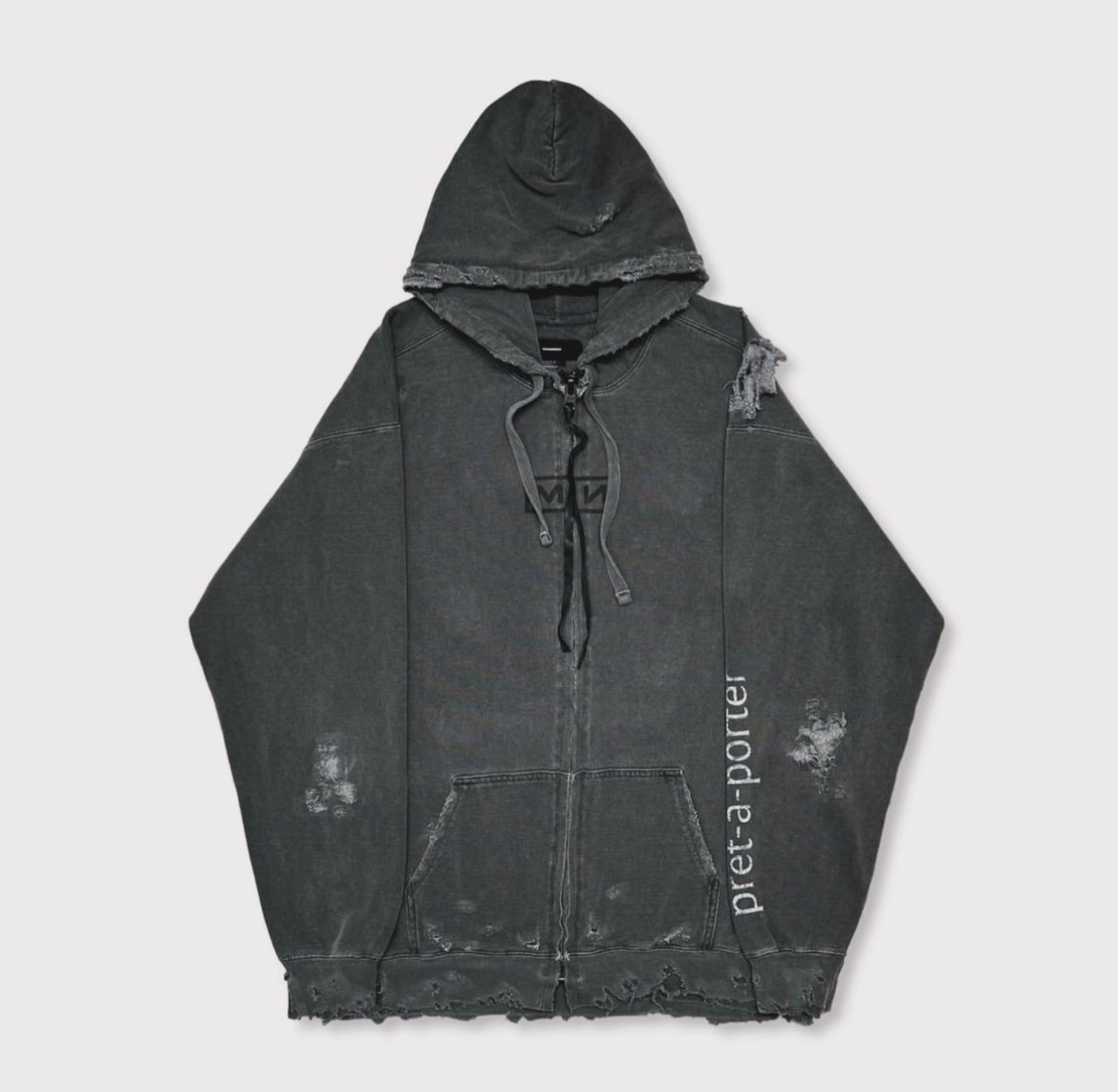 トップス Damaged zip-up hoodie Occult Zip Hoodie - SparkTrendz