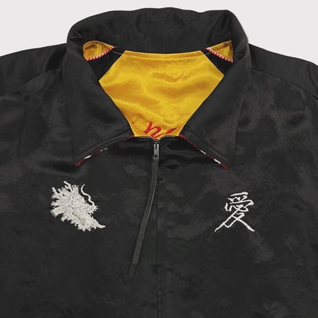 x A PUZZLING HOME Souvenir Love Jacket(TWO FACE) BLACK