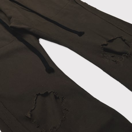 Destroy Twist Easy Pants(HIGH GAUGE RIB KNIT)OLIVE