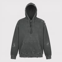 Bootleg Zip Up Hoodie With Damaged(SIN)