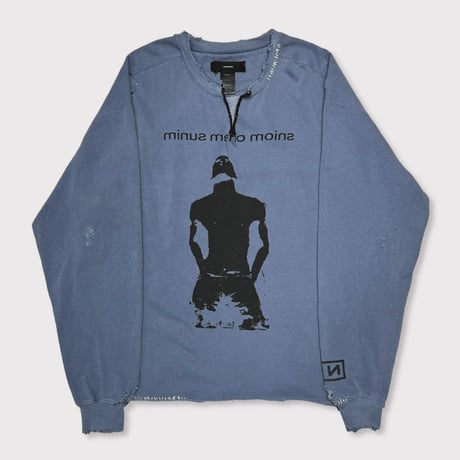 Bootleg Crew Sweat With Repaired(A MAN'S SHADOW)STAIN