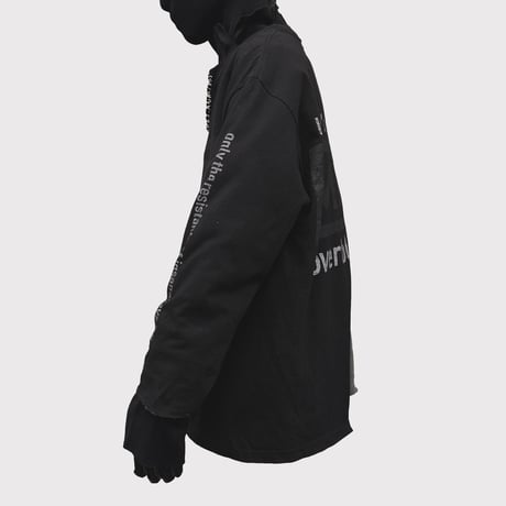 Bootleg Layered Crew Sweat(A MAN'S SHADOW) AGED BLACK