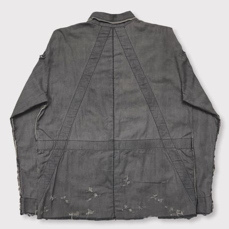 PW Slash Seam HBT Work Shirt With Damaged (FROM COAL MINE)DUST GREY