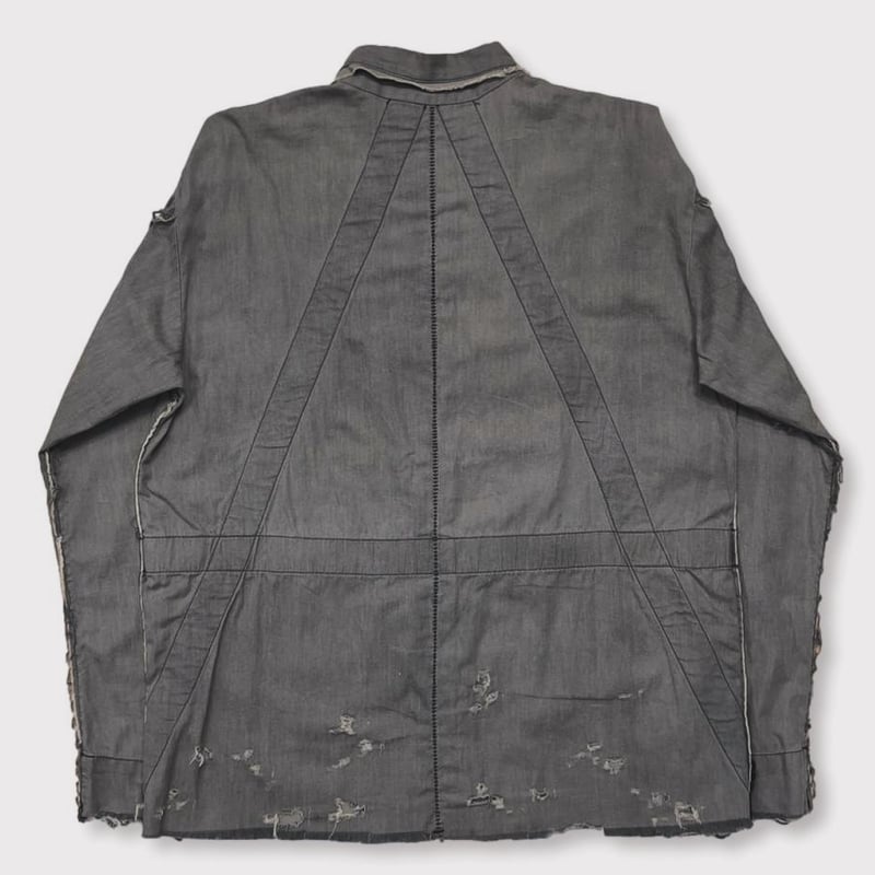 PW Slash Seam HBT Work Shirt With Damaged (FROM