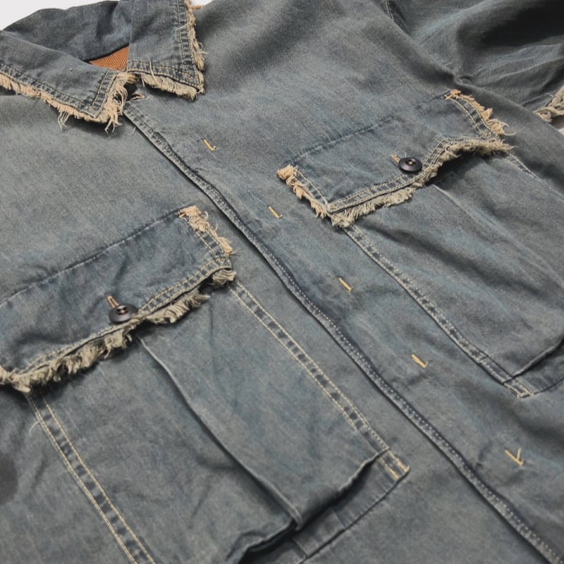 Slash Seam HBT Work Shirt With Damaged (FROM CO