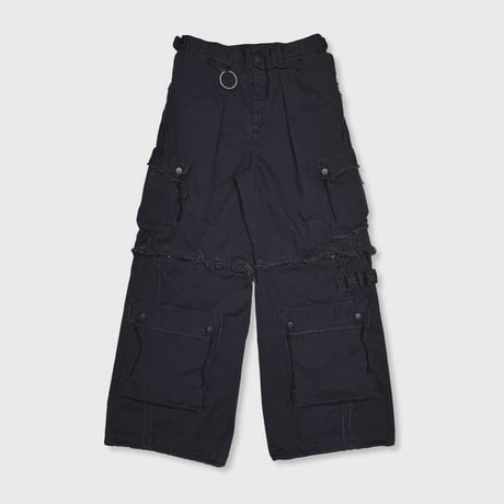 Slash Seam Twist Cargo Pants(AGED TWILL) AGED BLACK