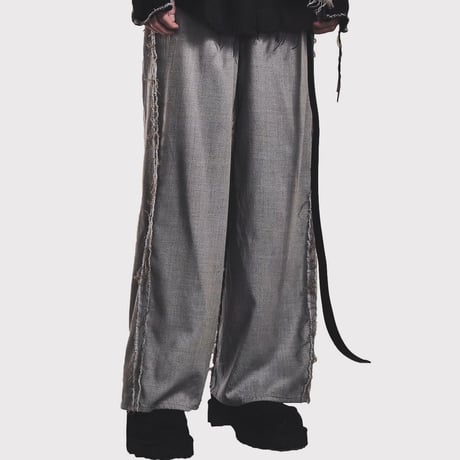 Slash Seam Twist Wide Trousers(CLASSIC TROPICAL) CHAMBRAY