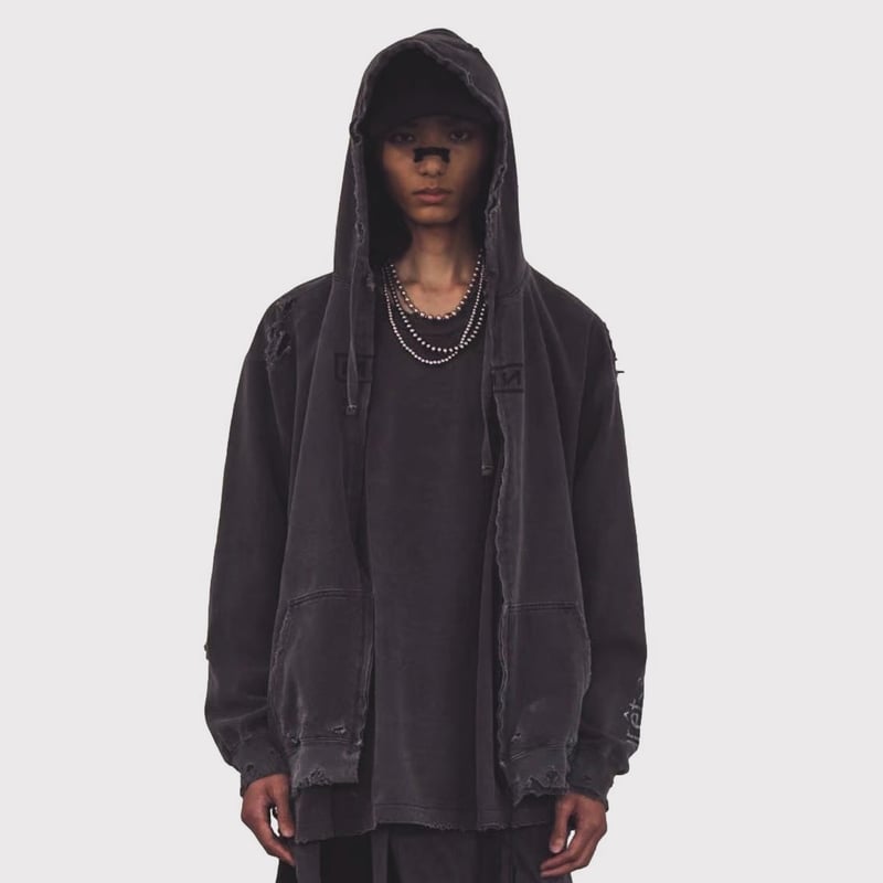 Bootleg Zip Up Hoodie With Damaged(SIN) | MINUS