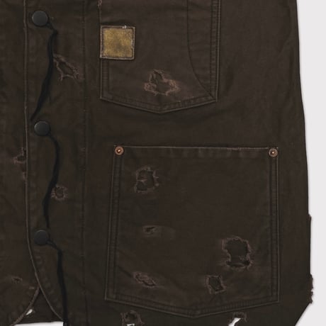 Chore Jacket With Damaged(PIGMENT DYED MOLESKIN) MOCHA