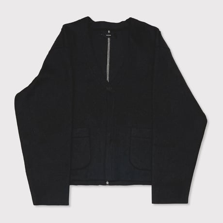 Cut Off 1B Cardigan(NEEDLE SHAGGY MOHAIR)BLACK