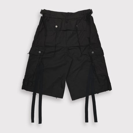 Slash Seam HBT Short(HORCE CLOTH) BLACK