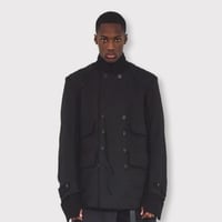 Slash Seam Hunting Tailored Jacket(CLASSIC GABARDINE) BLACK