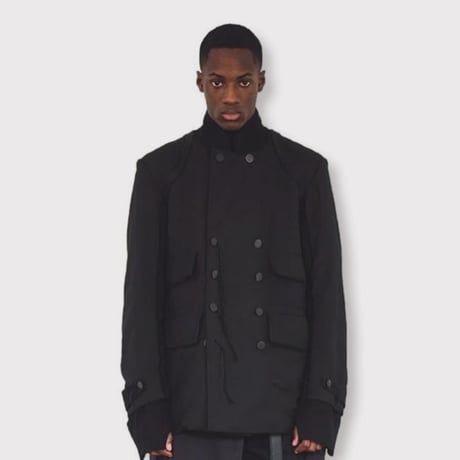 Slash Seam Hunting Tailored Jacket(CLASSIC GABARDINE) BLACK