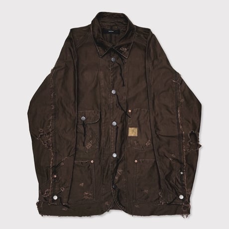 Chore Jacket With Damaged(PIGMENT DYED MOLESKIN) MOCHA