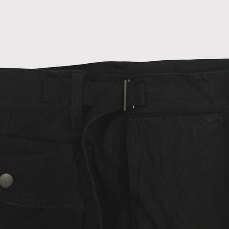 Heavy Cargo Short With Damaged(AGED CANVAS) BLACK