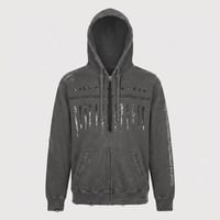Bootleg Zip Up Hoodie With Damaged(SHINE)