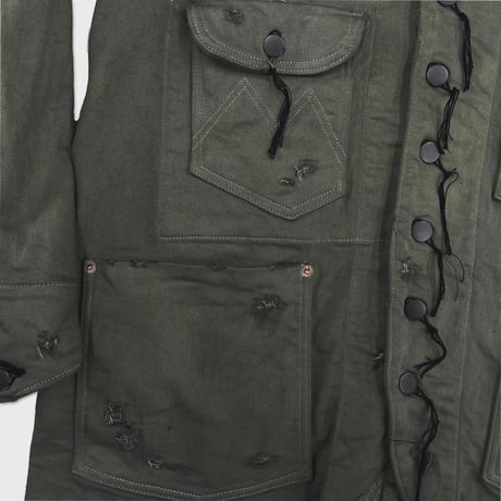 Home Chore With Damaged(INLAY DENIM)OLIVE