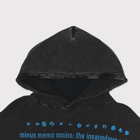 x MUZE Bootleg Wide Sweat Hoodie With Damaged(SHINE)STONE BIOBLEACH BLACK