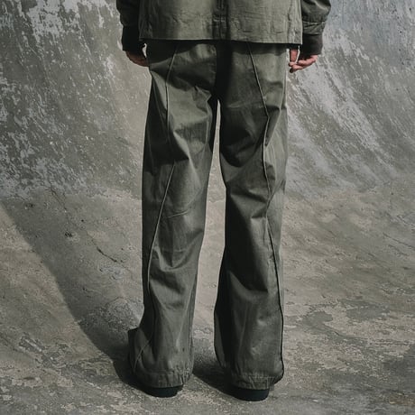 Home Trousers With Night-Cut(AGED TWILL) OLIVE