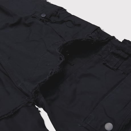Slash Seam Twist Cargo Pants(AGED TWILL) AGED BLACK