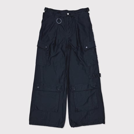 Slash Seam Twist Cargo Pants(PIGMENT DYED MOLESKIN) BLACK