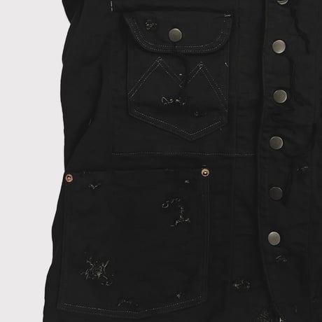 Home Chore With Damaged(INLAY DENIM)BLACK