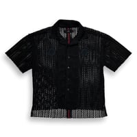 TIMELESS  KAMON ALOHA SHIRT(RASCHEL LACE) BLACK