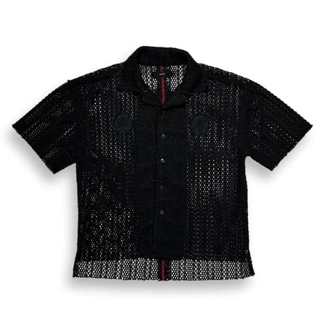TIMELESS  KAMON ALOHA SHIRT(RASCHEL LACE) BLACK