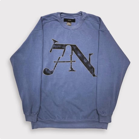 BOOTLEG CREW SWEAT(7SINS)STAIN with DAMAGED