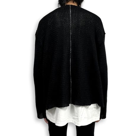 TIMELESS  CUT OFF 1B CARDIGAN NOIR(FENCE KNIT)