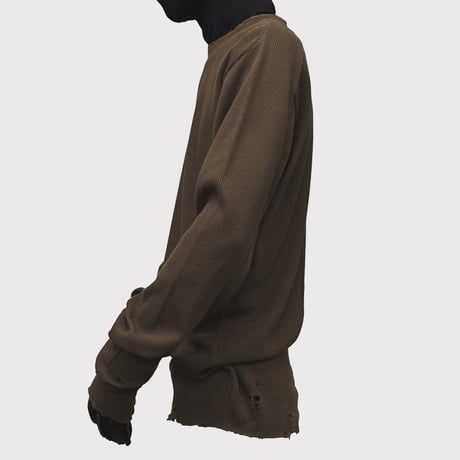 Combat Long Thermal With Damaged(CLASSIC WAFFLE KNIT) MOCHA