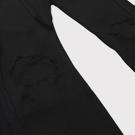 Destroy Twist Easy Pants(HIGH GAUGE RIB KNIT)BLACK