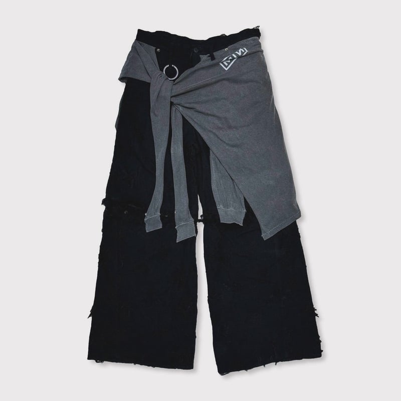 Twist Buggy Jean Boro Crust With Wrapped(NOIR)