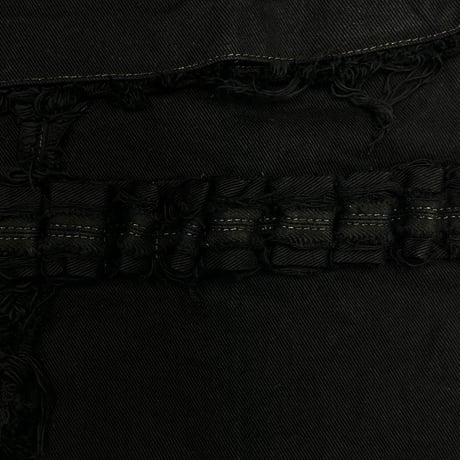 Slash Seam Twist Cargo Jeans(AFTER BLACK)
