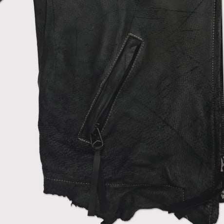 Skin Jacket(VEGETABLE TANNING PIG LEATHER) BLACK