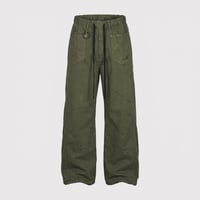 Home Wide Jeans With Damaged(INLAY DENIM) OLIVE