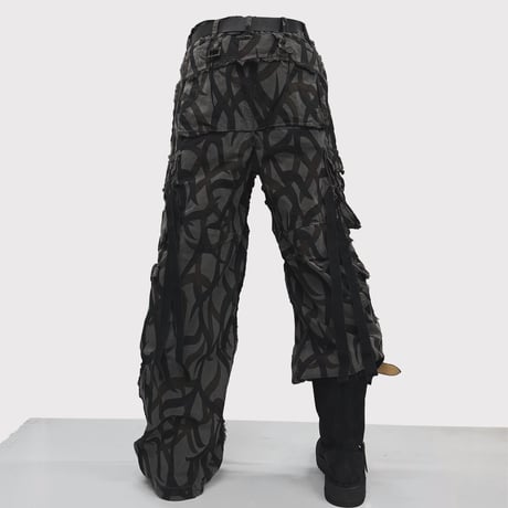 Tribal Camouflage Slash Seam HBT Cargo 20Years BK(AGED TWILL)