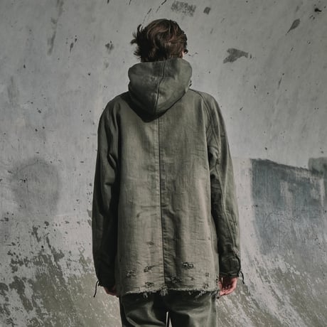 Home Chore With Damaged(INLAY DENIM)OLIVE