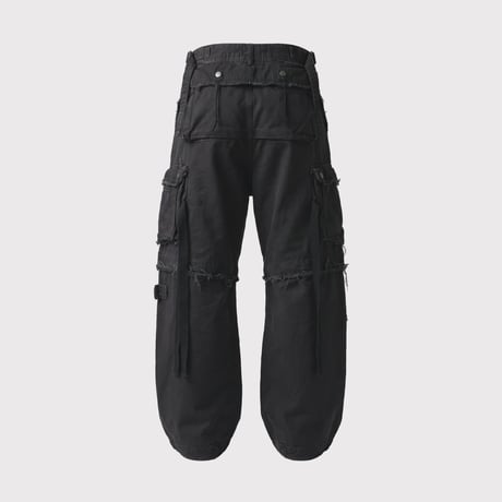 Slash Seam Twist Cargo Pants(AGED TWILL) AGED BLACK