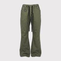 Home Flare Jeans With Damaged(INLAY DENIM) OLIVE