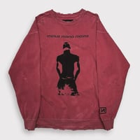 BOOTLEG CREW SWEAT(A MAN'S SHADOW)FADED SPOT with DAMAGED