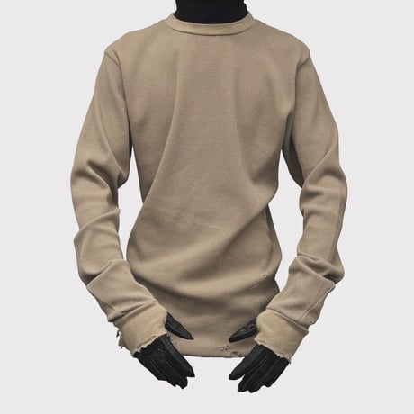 Combat Long Thermal With Damaged(CLASSIC WAFFLE KNIT) SAND