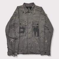 PW Slash Seam HBT Work Shirt With Damaged (FROM COAL MINE)DUST GREY