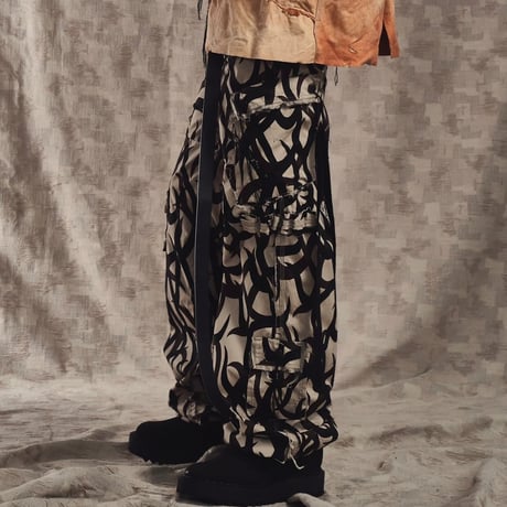 Tribal Camouflage Slash Seam HBT Cargo DUST(AGED TWILL)